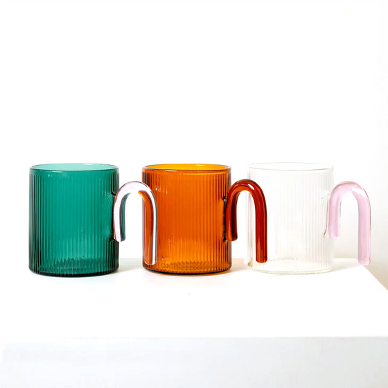 SAGE + COOPER // Ribbed Glass Cup [Amber]