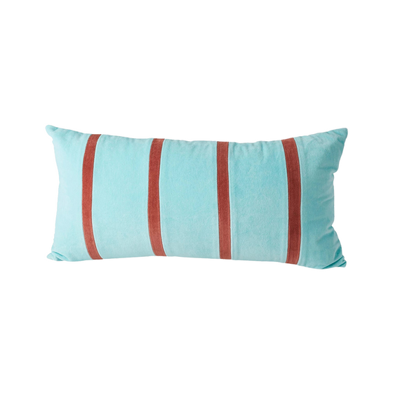 Velvet Rectangular Cushion [Mint + Brown] // by RICE