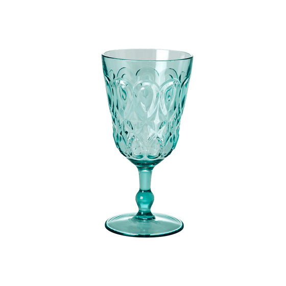 RICE // Swirly Embossed Acrylic Wine Glass [Mint]